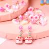 PinkSheep Clip On Earrings for Little Girls, Bling Rainbow Earrings for Kids Party Favor Pink Heart view 4