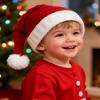 Asikkon Baby Christmas Knit Santa Hat Kids Knitted Beanie Hat for Infant Toddle 0 to 5 Years Old Red view 2