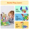 PicassoTiles 65pc Nano Magnetic Tile Travel Size Mini Portable Toy Construction Building Blocks Playset with Storage Bag Pouch STEM Montessori Classroom Magnet Tiles Stacking Toys for Kids Age 3+ PN03 view 4