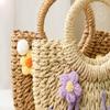Personalized Embroidered Straw Beach Bag for Kids, Custom Flower Girl Basket for Wedding, Monogram Cute Small Wallet Pouch for Boys & Girls Birthday Summer Travel, Gifts, Swim Party, Picnic view 4