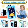ele ELEOPTION 4G Smart Phone for Kids Toys with SIM Card, Touchscreen Toy Phone Interactive GPS Cell Phone for 3 4 5 6 7 8 9 10 Year Old Girls Boys Christmas Birthday Calling Smartphone Gifts Blue view 3