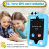 ele ELEOPTION 4G Smart Phone for Kids Toys with SIM Card, Touchscreen Toy Phone Interactive GPS Cell Phone for 3 4 5 6 7 8 9 10 Year Old Girls Boys Christmas Birthday Calling Smartphone Gifts Blue view 4