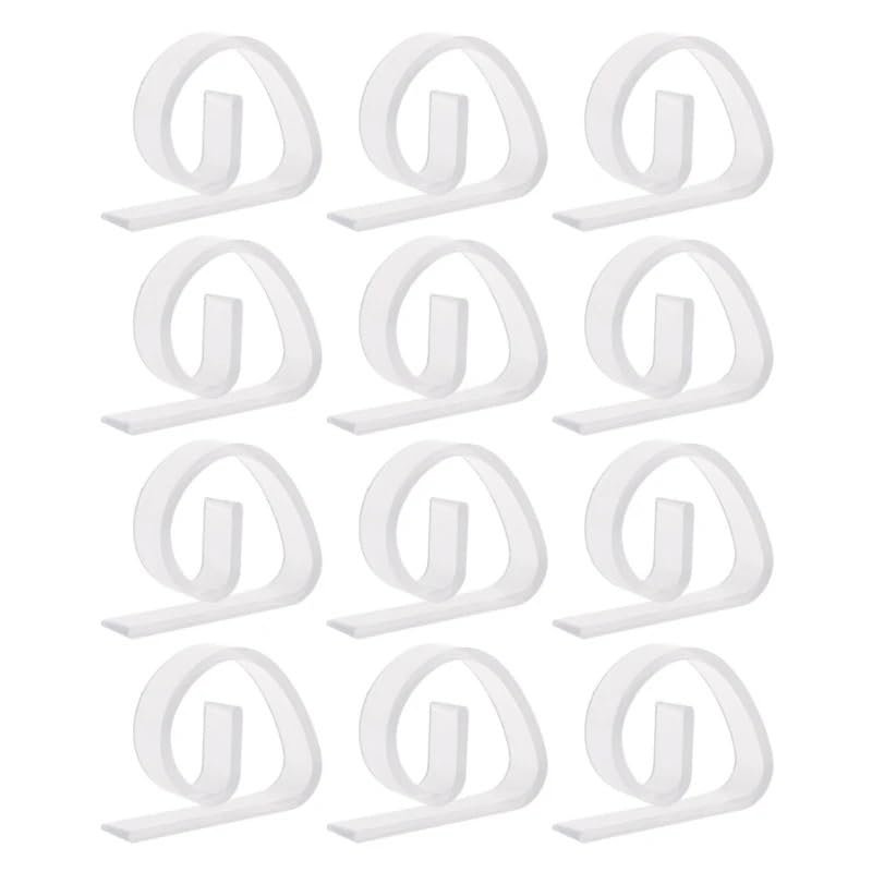 12Pcs Plastic Clear Tablecloth Table Cover Clips Holder Clamp Party Picnic Home