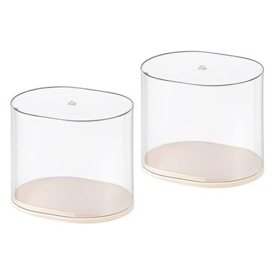 TTETTZ 2Pcs Clear Display Box Collectibles Display Box Transparent Figures Display Stand Dustproof Storage Cabinet for Miniatures, M