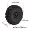 4Pcs 1.9" Plastic Wheel Hubs Crawler Tires Height 119mm / 4.68in Compatible with 1/10 1/12 SCX10 FMS TRX-4 RC Crawler Car (Black+Gravel Pattern Tire) view 2