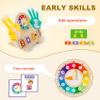 Quliwise Educational 2 in 1 Math Manipulatives Number Counting Blocks & Teaching Clock for Kids, Preschool Learning Toys for Toddlers 3-5, Montessori Toys for 3-5 Year Old Boys Girls Birthday Gifts view 3