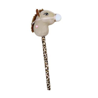 TTETTZ Plush Stick Horse Plush Hobby Horse Stick Toy Plush Animal Head Handcrafted for Children, Beige