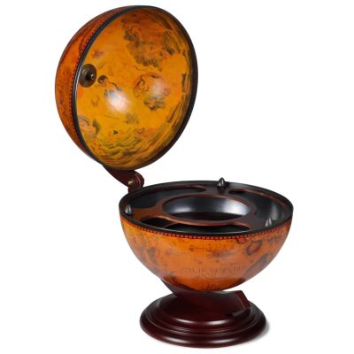 Gecheer Vintage Nautical Map Wooden Globe Bar - Rotating Display, Home & Office Decor