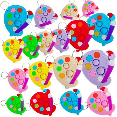 20 Packs Bulk Mini Drawing Board Shape Mini pop Fidget Key Chain,School Student Summer Holiday Party Supply,Birthday Party Favors