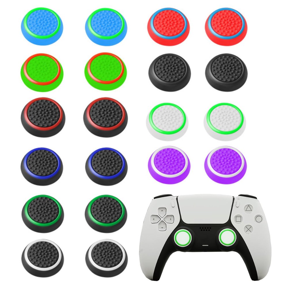 10 Pairs Controller Thumb Grips, Replacement Silicone Joystick Caps for ps4/ps5, Anti-Slip Anti-Scratch Thumb Grips Caps Cover Analog Stick