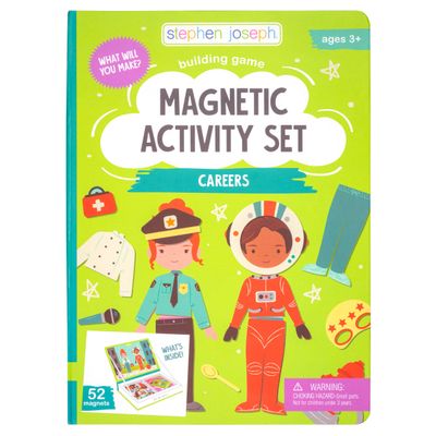 Stephen Joseph, Kids Magnetic Activity Set, 50 Magnet Pieces and 10 Double Sided Cards, Screen-Free Fun, Ideal Travel Activity for Kids, Ideal for Ages 3+, Careers