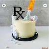 Rx Cake Charm, Nursing School Grad, Med School Graduate, Doctorate Graduate, Graduation Party, Medical themed party (Red Acrylic) view 3