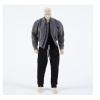 1:12 Figure Clothes Miniature Jacket Pants Set with Short T Shirt,Costume, Suit for 6 Inch Male Collectable Action Figures, Gray view 2
