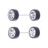 1/64 Scale Wheels Rims Tires Set RC Upgrade Part Spare Parts Vehicle Wheels Modified Tire for RC Truck Kids Collectors Accs, Argent view 1