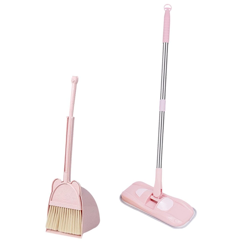 Small Housekeeping Helper Set, Kids Cleaning Set, Broom Set for Kindergarten, Pink
