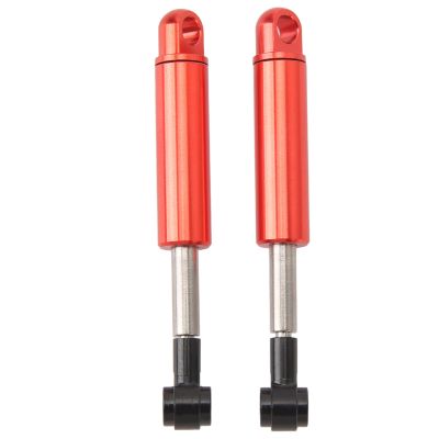 2Pcs Aluminum Alloy RC Shock Absorber Oil Damper Suspension Shock Absorber Upgrade for Tamiya 1/14 Trailer Truck Enhanced Off Road Performance Durable 62mm (Red)