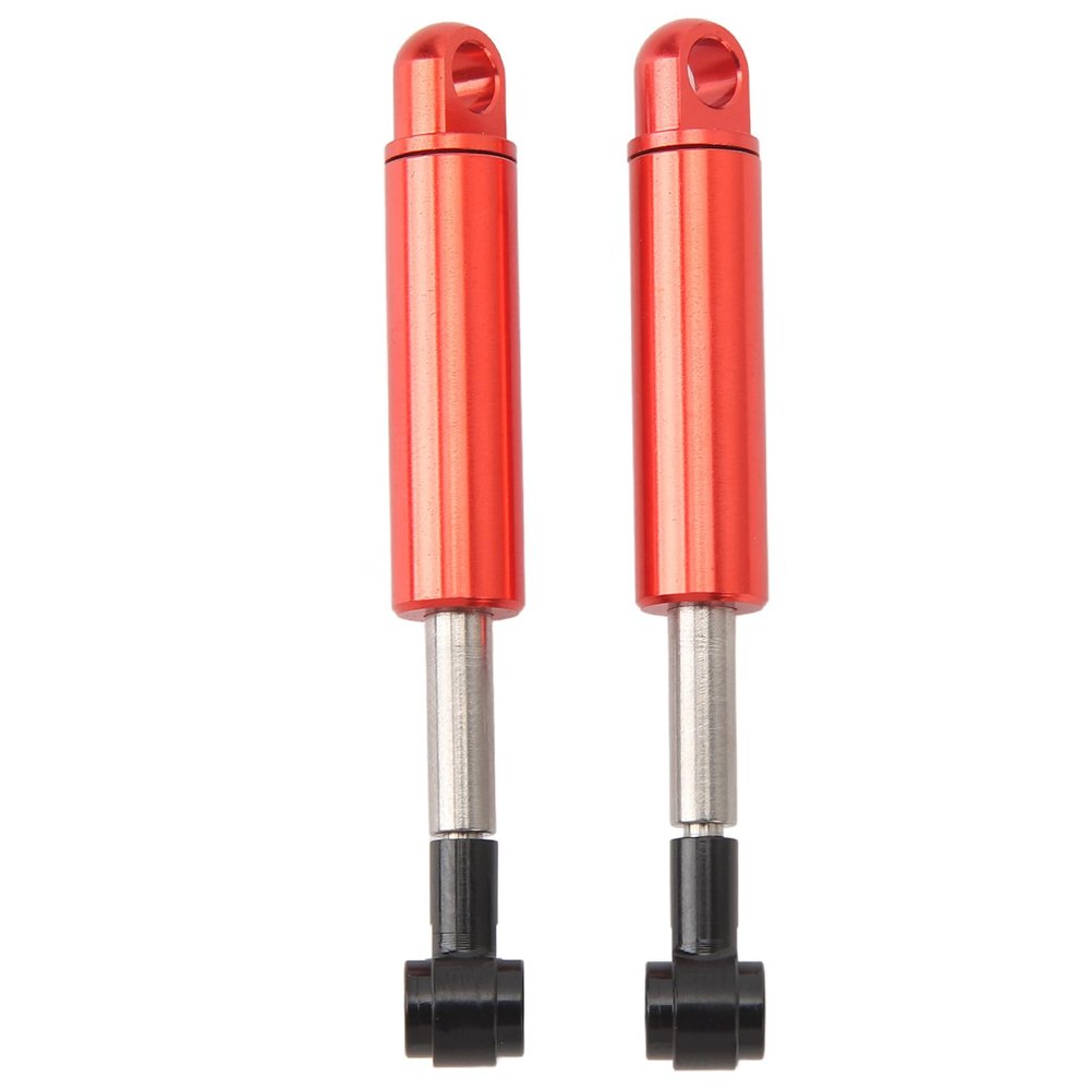 2Pcs Aluminum Alloy RC Shock Absorber Oil Damper Suspension Shock Absorber Upgrade for Tamiya 1/14 Trailer Truck Enhanced Off Road Performance Durable 62mm (Red)