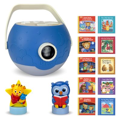 LUNA STORYTIME Kids Book Projector 5 Daniel Tiger & 5 Classic Read-Aloud Stories, 10 Songs & Night Light & Soothing Dream Music | Children Ages 3+ Storytime Projector | Toys, Owl & Daniel Tiger