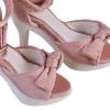 1:4 Female Figure High Heeled Shoes Doll Shoes Pretend Play Toy Fashion Mini Sandals Model for Figures Body Doll Model, Pink view 2