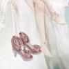 1:4 Female Figure High Heeled Shoes Doll Shoes Pretend Play Toy Fashion Mini Sandals Model for Figures Body Doll Model, Pink view 4