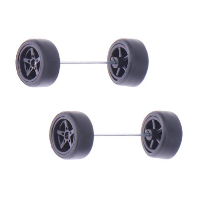 1/64 Scale Wheels Rims Tires Set RC Upgrade Part Spare Parts Vehicle Wheels Modified Tire for RC Truck Kids Collectors Accs, Black