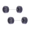 1/64 Scale Wheels Rims Tires Set RC Upgrade Part Spare Parts Vehicle Wheels Modified Tire for RC Truck Kids Collectors Accs, Black view 1