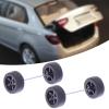 1/64 Scale Wheels Rims Tires Set RC Upgrade Part Spare Parts Vehicle Wheels Modified Tire for RC Truck Kids Collectors Accs, Black view 2