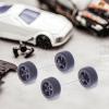 1/64 Scale Wheels Rims Tires Set RC Upgrade Part Spare Parts Vehicle Wheels Modified Tire for RC Truck Kids Collectors Accs, Black view 4
