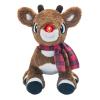 Baby Starters Musical Light Up 10 inch Fluffy Plush Reindeer Toy, Rudolph, The Red Nosed Reindeer from The Christmas Movie, Brown Rudolph with Red Plaid Scarf view 2