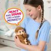 Little Live Pets Baby Monkey Minis  Pepi Peach. Interactive Pet Toy. 20+ Sounds & Reactions. Soft Brown Fur, 7.4" Tall. Super Realistic. Feed, Nurture, React. Grippy Hands & Feet. Collect All 3 view 2