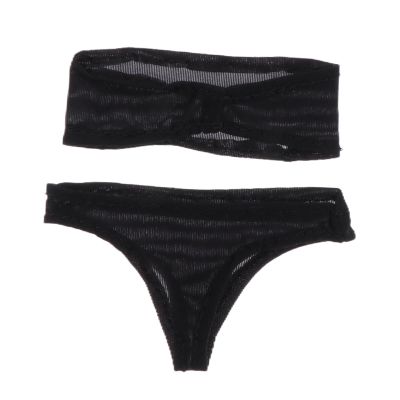 1/6 Scale Female Clothes, Women Figure Doll Clothing, Top and Bottom Underwear Set Costume for 12inch Action Figure, Black
