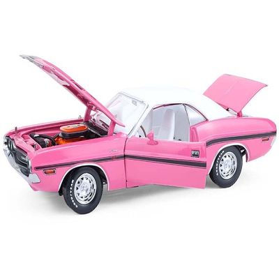 1970 Dodge Challenger R/T Hardtop 440 Six Pack - Panther Pink w/ White Top & Interior Diecast 1:18 Scale Model by GREENLIGHT