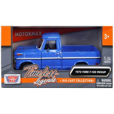 1972 Ford F-100 in Blue: Timeless Legends Diecast, 1:24 Scale - Motormax 79384BL