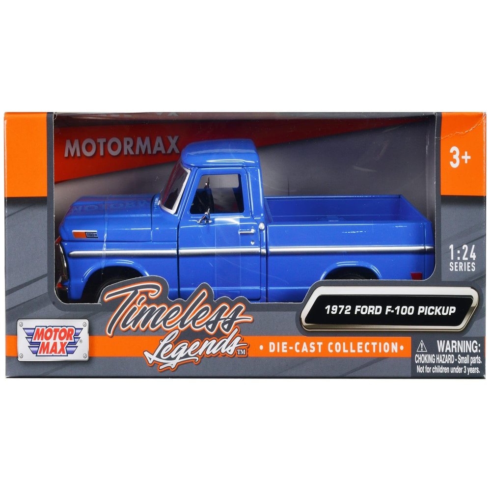 1972 Ford F-100 in Blue: Timeless Legends Diecast, 1:24 Scale - Motormax 79384BL