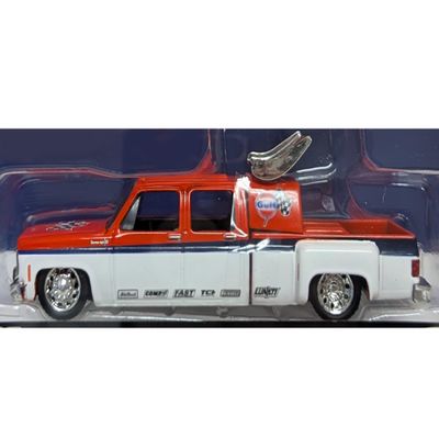 1973 Chey enne Super 30 Pickup Truck Orange and White with Blue Stripes Limited Edition to 9350 Pieces Worldwide 1/64 Diecast Model Car by M2 39000-MJS06