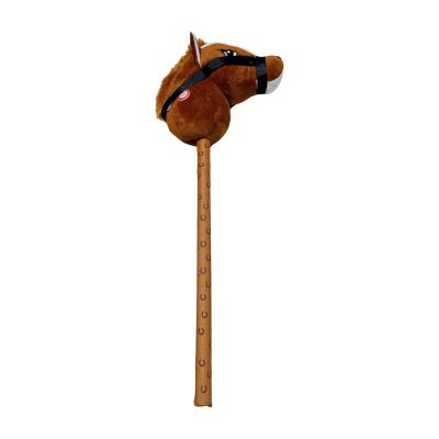 TTETTZ Plush Stick Horse Stick Horse Riding Toy Music Stick Animal Hobby Horse Riding Toy for Stage, Brown