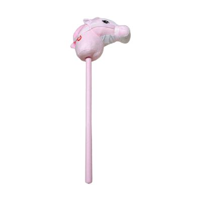 TTETTZ Plush Stick Horse Stick Horse Riding Toy Music Stick Animal Hobby Horse Riding Toy for Stage, Pink