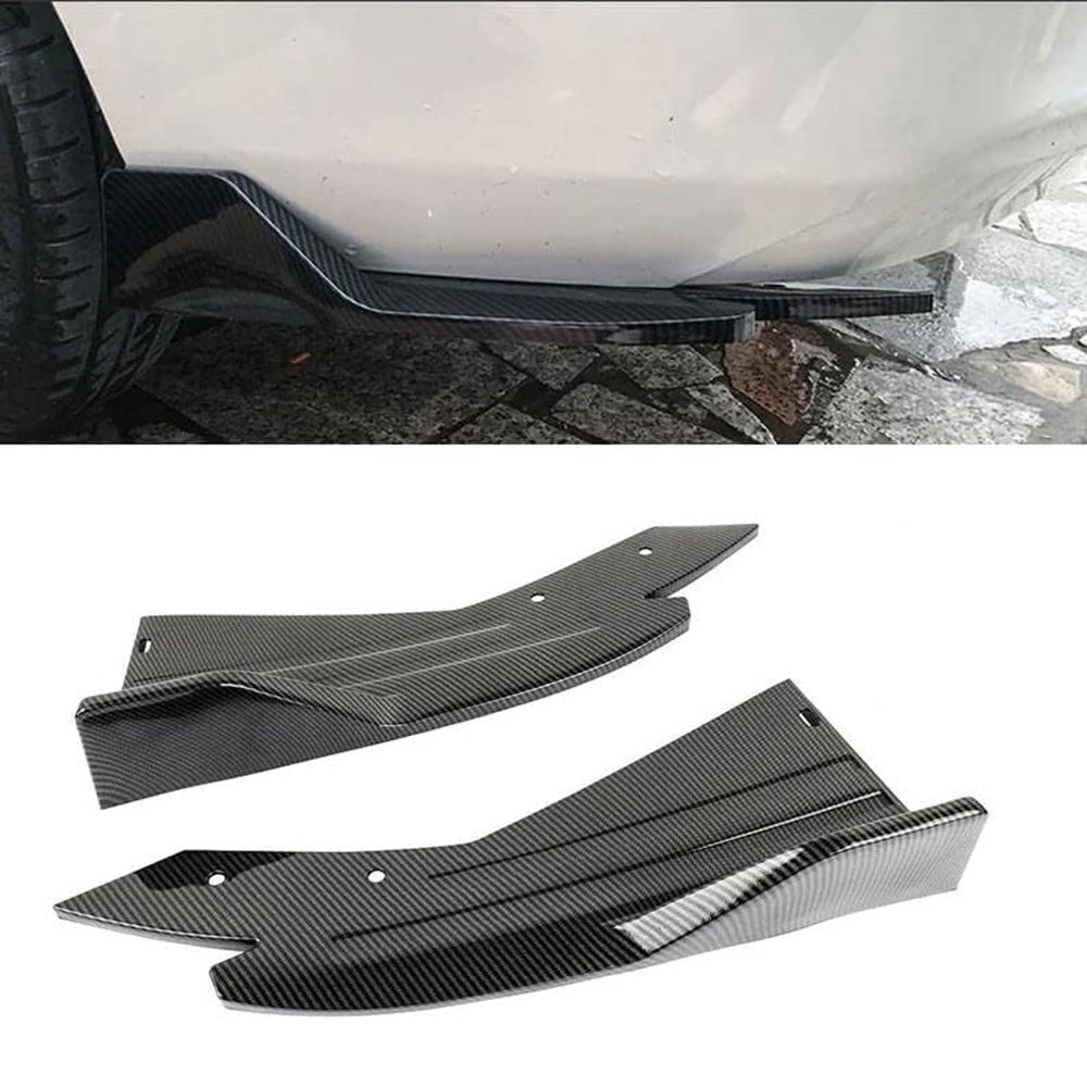 2 Pcs Car Rear Bumper Lip Spoiler for Lexus RC 2014-2024,Diffuser Spoiler Side Fin Corner Splitter Fins Scratch Protector Decoration Accessories,Carbon Fiber-A