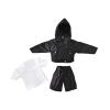 1/12 Action Figure Clothes,Jacket Coat,T Shirt and Shorts for 6 inch Action Figures,1:12 Scale Miniature Clothing,Jacket Coat Suits (Black Jacket Suits) view 4