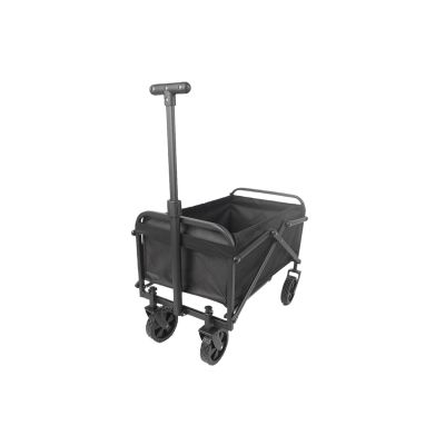 FTYWKXJVR Folding Trolley Collapsible Large Capacity Utility Cart Shopping Push Grocery Wagon Basket Fit for Outdoor Camping Garden Beach(Black S)