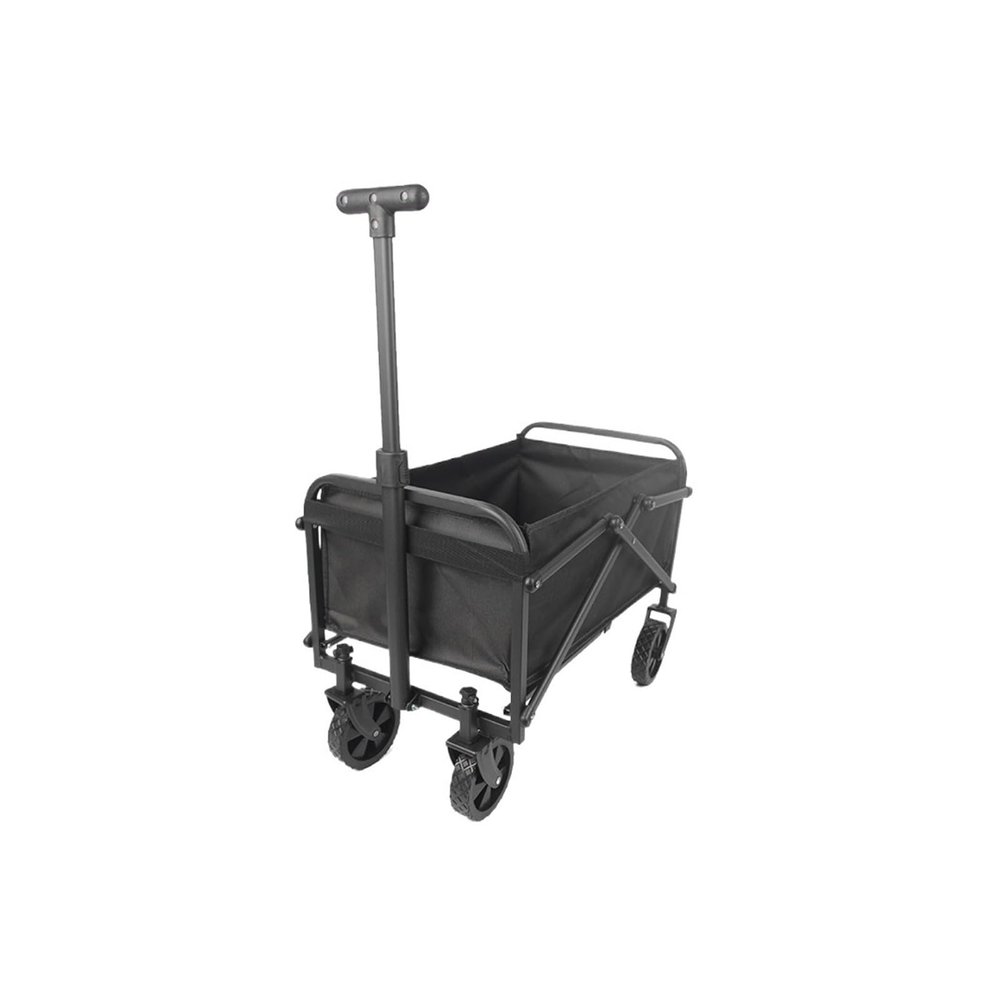FTYWKXJVR Folding Trolley Collapsible Large Capacity Utility Cart Shopping Push Grocery Wagon Basket Fit for Outdoor Camping Garden Beach(Black S)