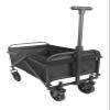 FTYWKXJVR Folding Trolley Collapsible Large Capacity Utility Cart Shopping Push Grocery Wagon Basket Fit for Outdoor Camping Garden Beach(Black S) view 2