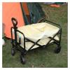 FTYWKXJVR Folding Trolley Collapsible Large Capacity Utility Cart Shopping Push Grocery Wagon Basket Fit for Outdoor Camping Garden Beach(Black S) view 4