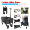 FTYWKXJVR Portable Big Tank Wheels Beach Wagon All-Steel Thickened Heavy Duty Foldable Wagon Large Capacity Cart Shopping Trolleys Cart(Beige Quality Style) view 2