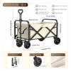 FTYWKXJVR Portable Big Tank Wheels Beach Wagon All-Steel Thickened Heavy Duty Foldable Wagon Large Capacity Cart Shopping Trolleys Cart(Beige Quality Style) view 3