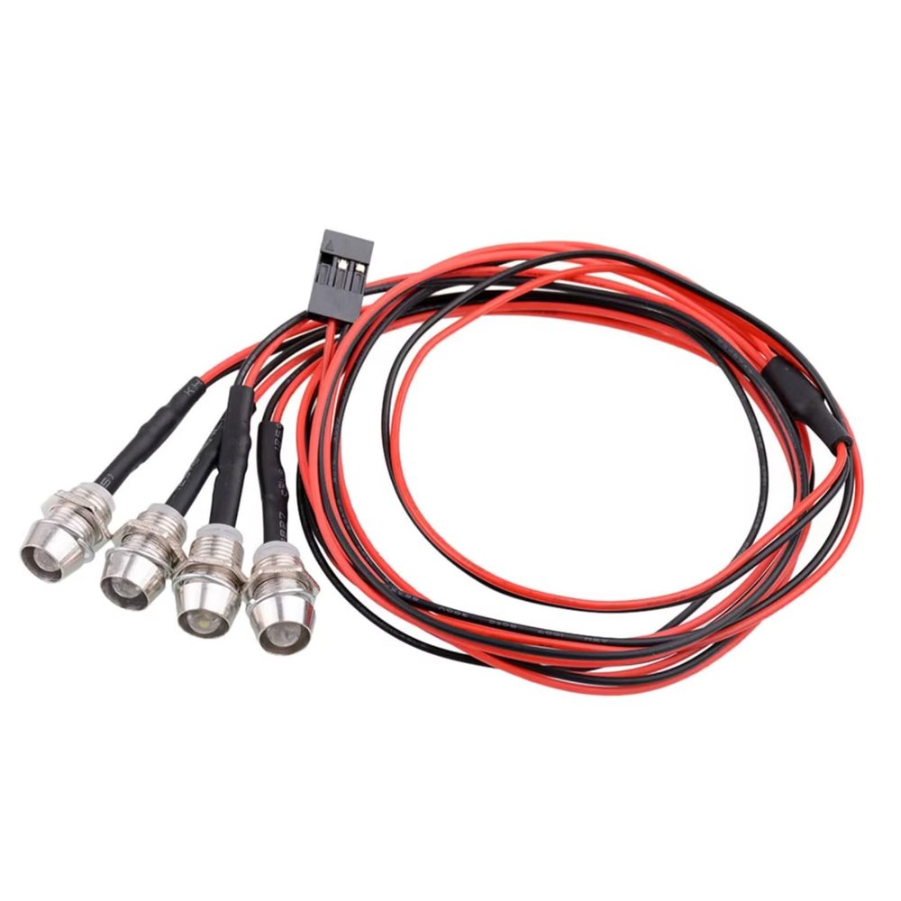 Compatible with 1/5 1/8 1/10 1/12 1/16 Remote Control Vehicle Upgrade Modification Parts Accessories 4pcs Light Kit 5mm RC Car Upgrade Parts