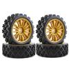 Compatible with Tamiya XV-01 XV01 TA06 for TT-01 for TT-02 for PTG-2 1/10 RC Car Upgrades Parts Accessories 4Pcs Rubber Tire Wheel Tyres RC Car Tyre Hub Wheels view 1