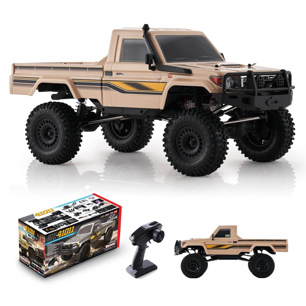 EAZYRC YKHOBBY 1/10 Scale 4X4 RC Rock Crawlers- LC79 Style 4WD Off-Road RC Rock Trucks, Manual Diff Locks, 2-Speed Transmission, Upgradeable Brushed Motor, 4WD Off-Road RTR for Adults & Teens