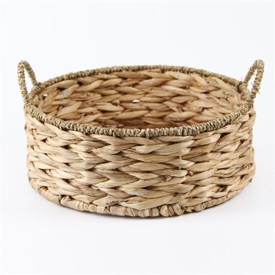 2 - Piece Round Water Hyacinth Storage Baskets for Organizing Round Wicker Basket Household Essentials Wicker Baskets for Bathroom/Nursery/Shelves/Clothes/Closet