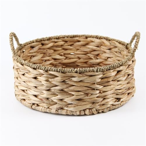 2 - Piece Round Water Hyacinth Storage Baskets for Organizing Round Wicker Basket Household Essentials Wicker Baskets for Bathroom/Nursery/Shelves/Clothes/Closet